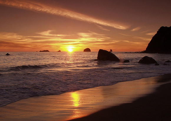 Humbug Beach Sunset-Humbug Mt State Pk, OR